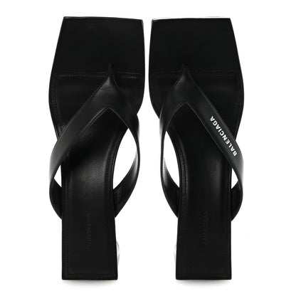 Balenciaga Calfskin Double Square Flat 60mm Sandals 39 Black 2 of 10