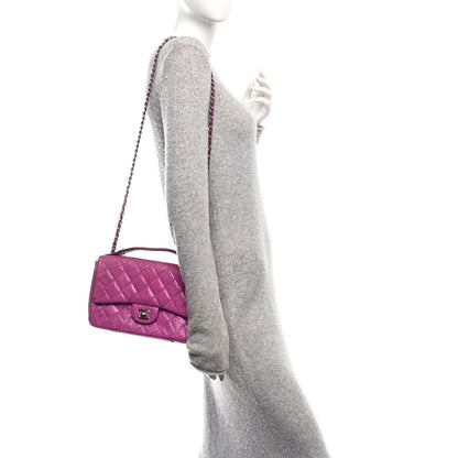 Chanel Elaphe Snakeskin Quilted Medium Easy Carry Flap Purple 2 of 11