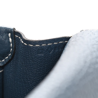 Hermes Taurillon Clemence Sac Roulis 23 Bleu Jean 6 of 13
