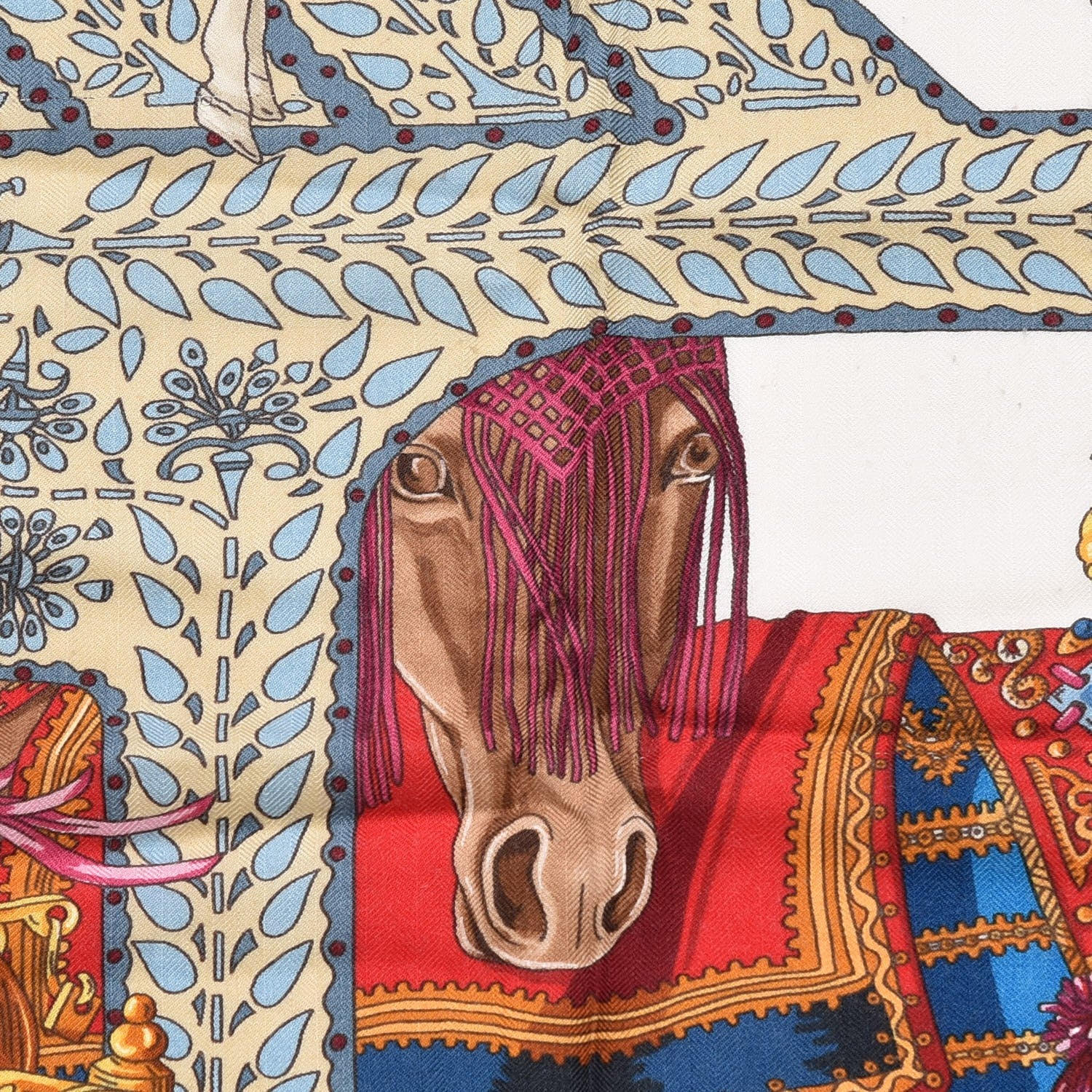 Hermes Cashmere Silk La Danse Du Cheval Shawl 140 4 of 8