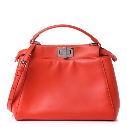 Fendi Nappa Mini Peekaboo Iconic Satchel Papavero 1 of 10