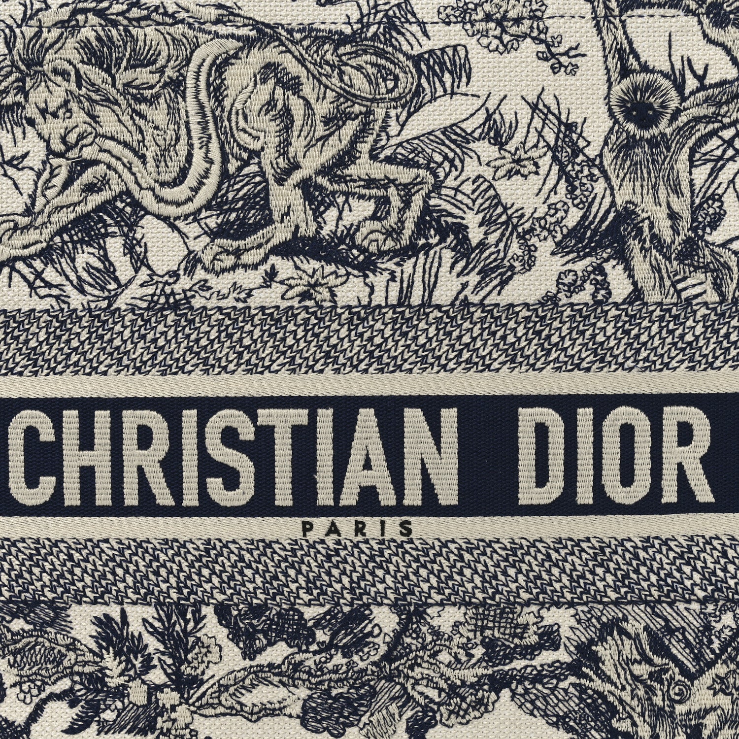 Christian Dior Canvas Embroidered Large Dioriviera Toile De Jouy Book Tote Blue 8 of 10
