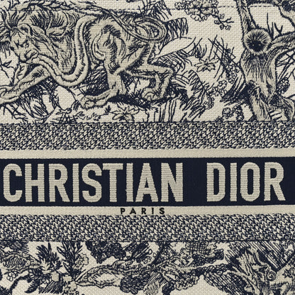 Christian Dior Canvas Embroidered Large Dioriviera Toile De Jouy Book Tote Blue 8 of 10