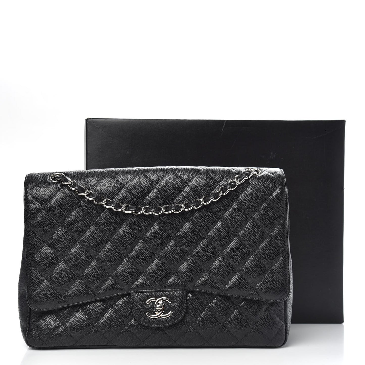 Caviar Quilted Maxi Single Flap Black