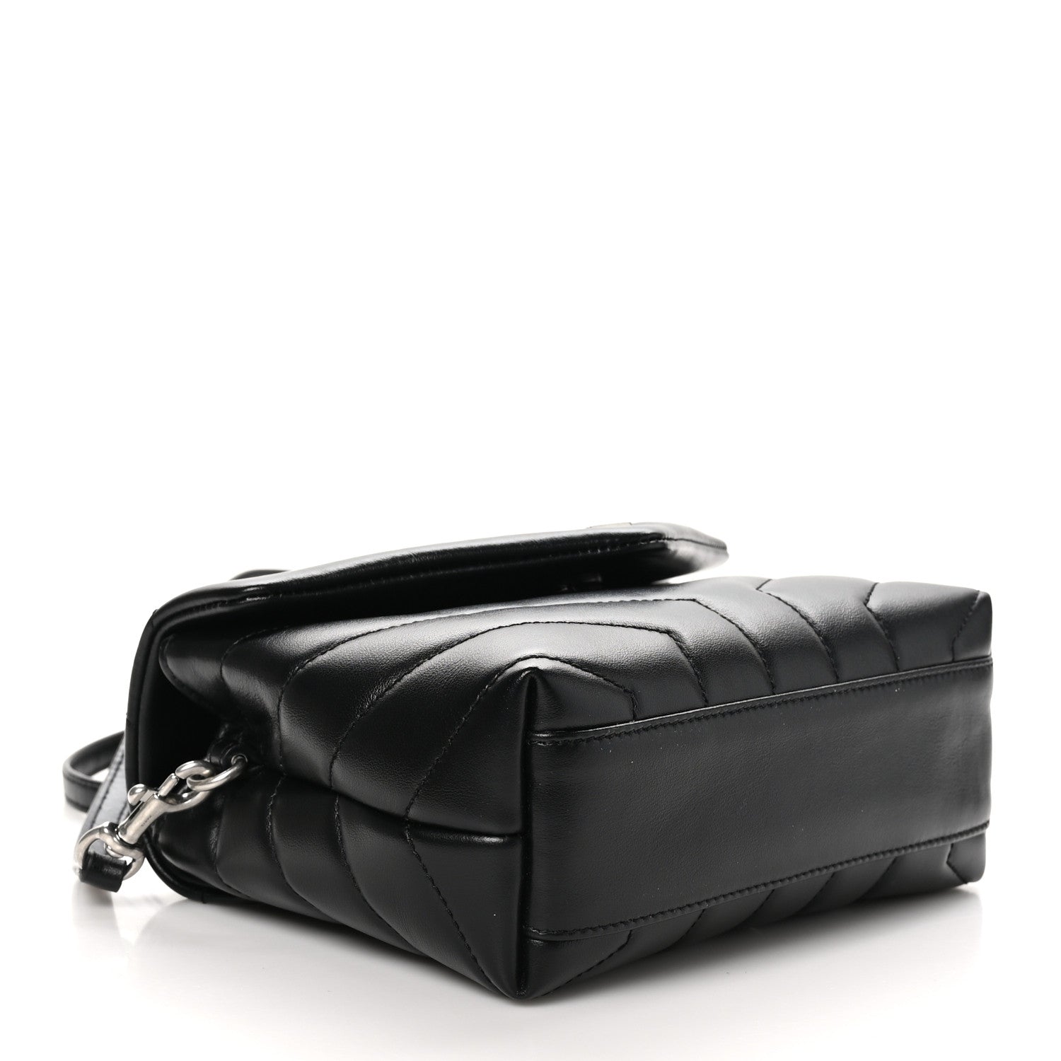 Saint Laurent Calfskin Y Quilted Monogram Toy Loulou Crossbody Bag Black 4 of 11