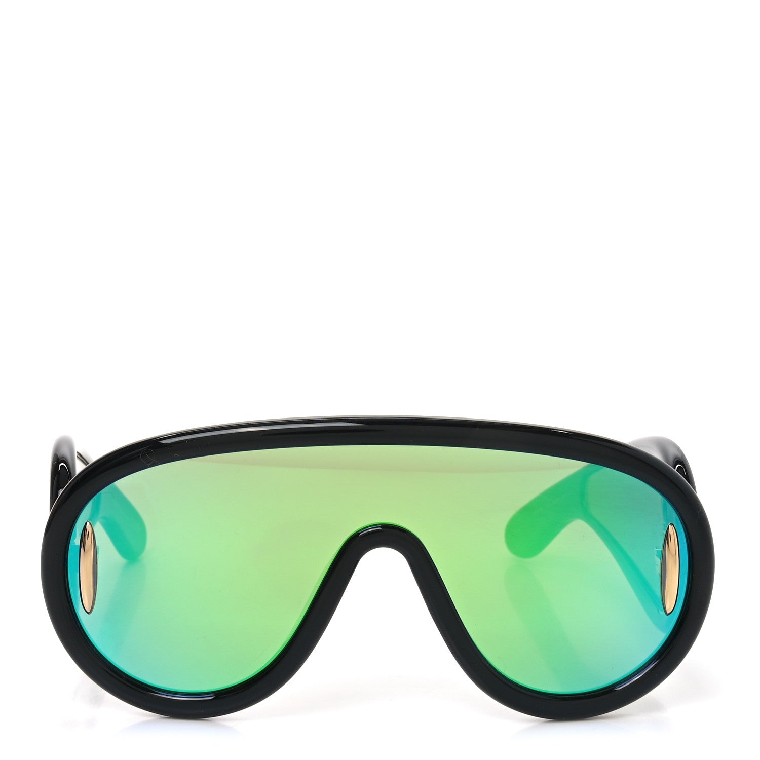 Loewe Acetate Mirrored Anagram Wave Mask Sunglasses LW40108I Black Green 2 of 7