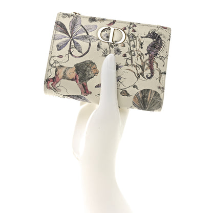 Christian Dior Calfskin Cabinet De Curiosites Print Caro Medium Wallet Latte Multicolor 2 of 7