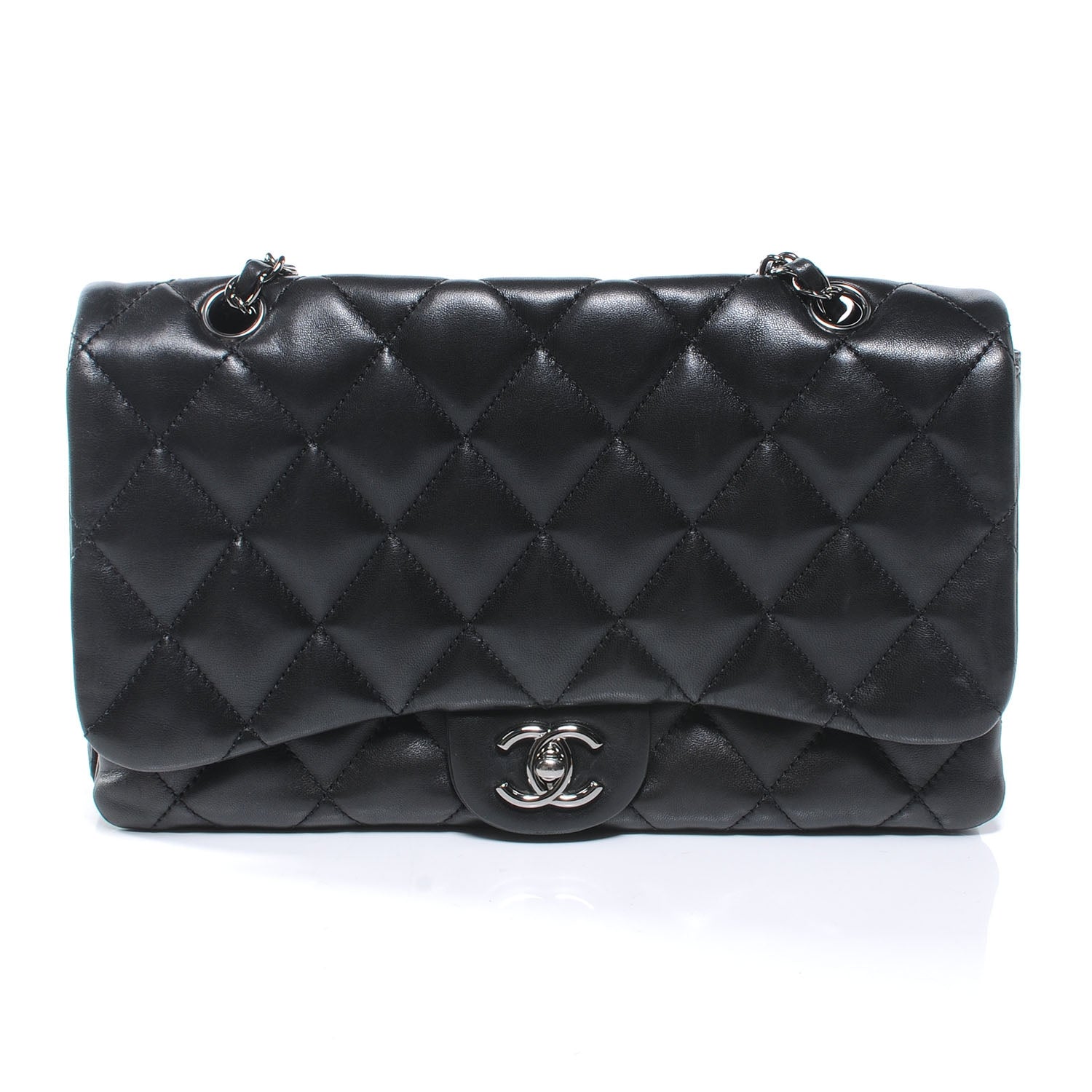 Chanel Lambskin Quilted 3 Large Flap Black 1 of 7