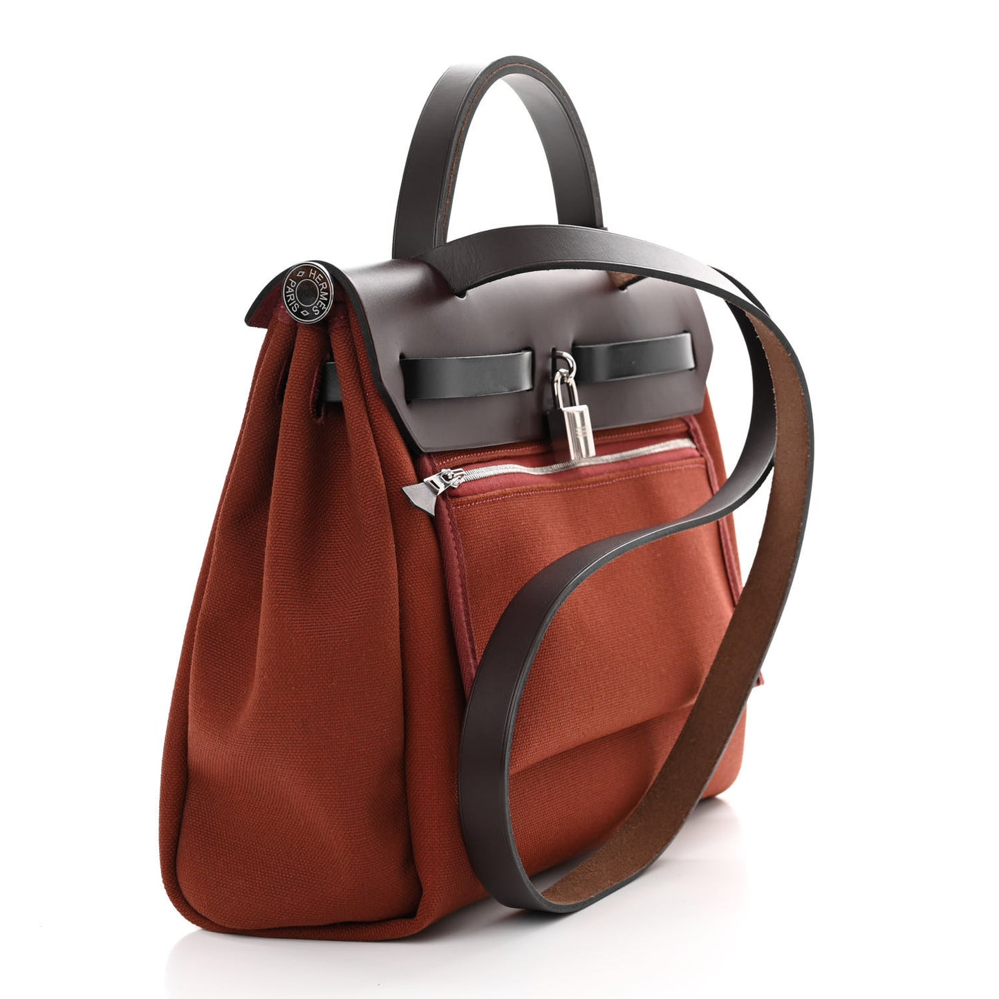 Military Toile Vache Hunter Tri-Color Herbag Zip Retourne 31 PM Rouge H Ebene Black
