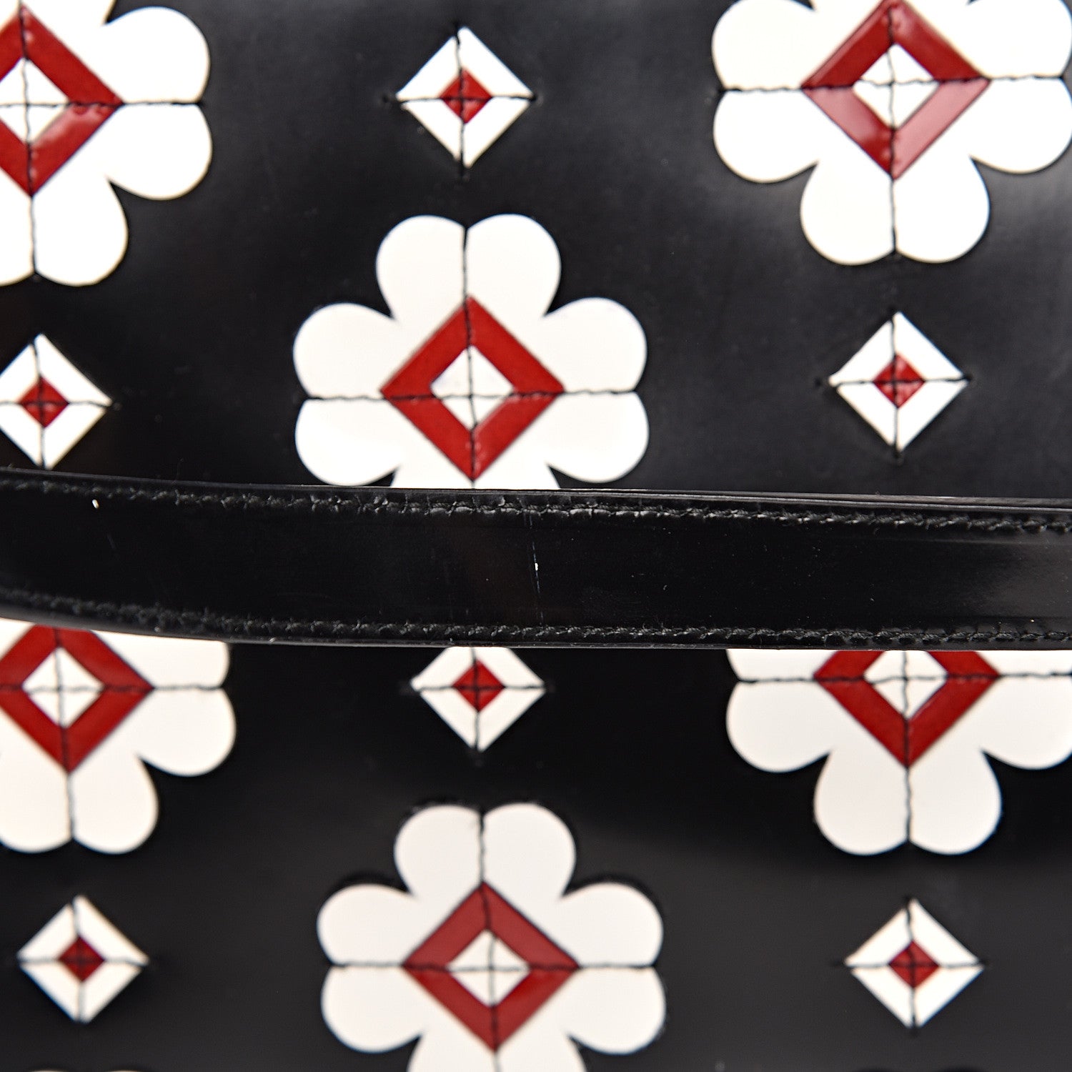 Prada Spazzolato Floral Shopper Black White 20 of 21
