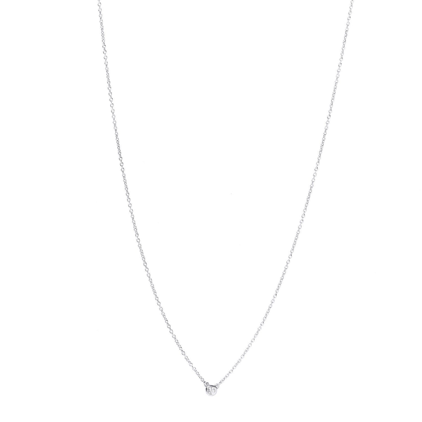 Sterling Silver Diamond .03ct Elsa Peretti Diamonds by the Yard Pendant Necklace
