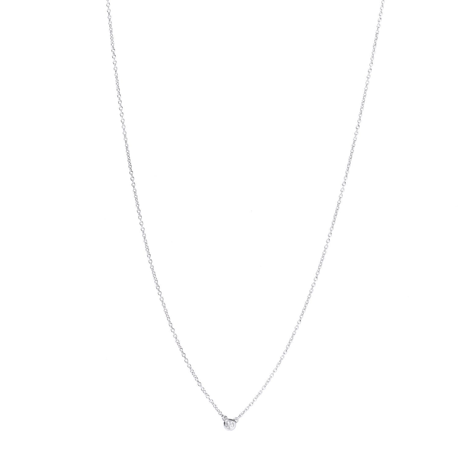 Tiffany Sterling Silver Diamond .03ct Elsa Peretti Diamonds by the Yard Pendant Necklace 1 of 6