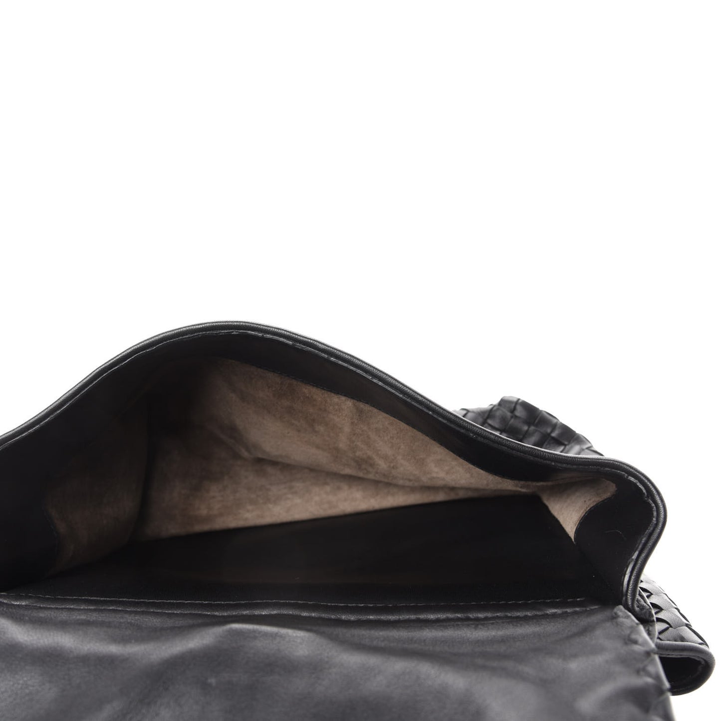 Nappa Intrecciato Flap Shoulder Bag Black