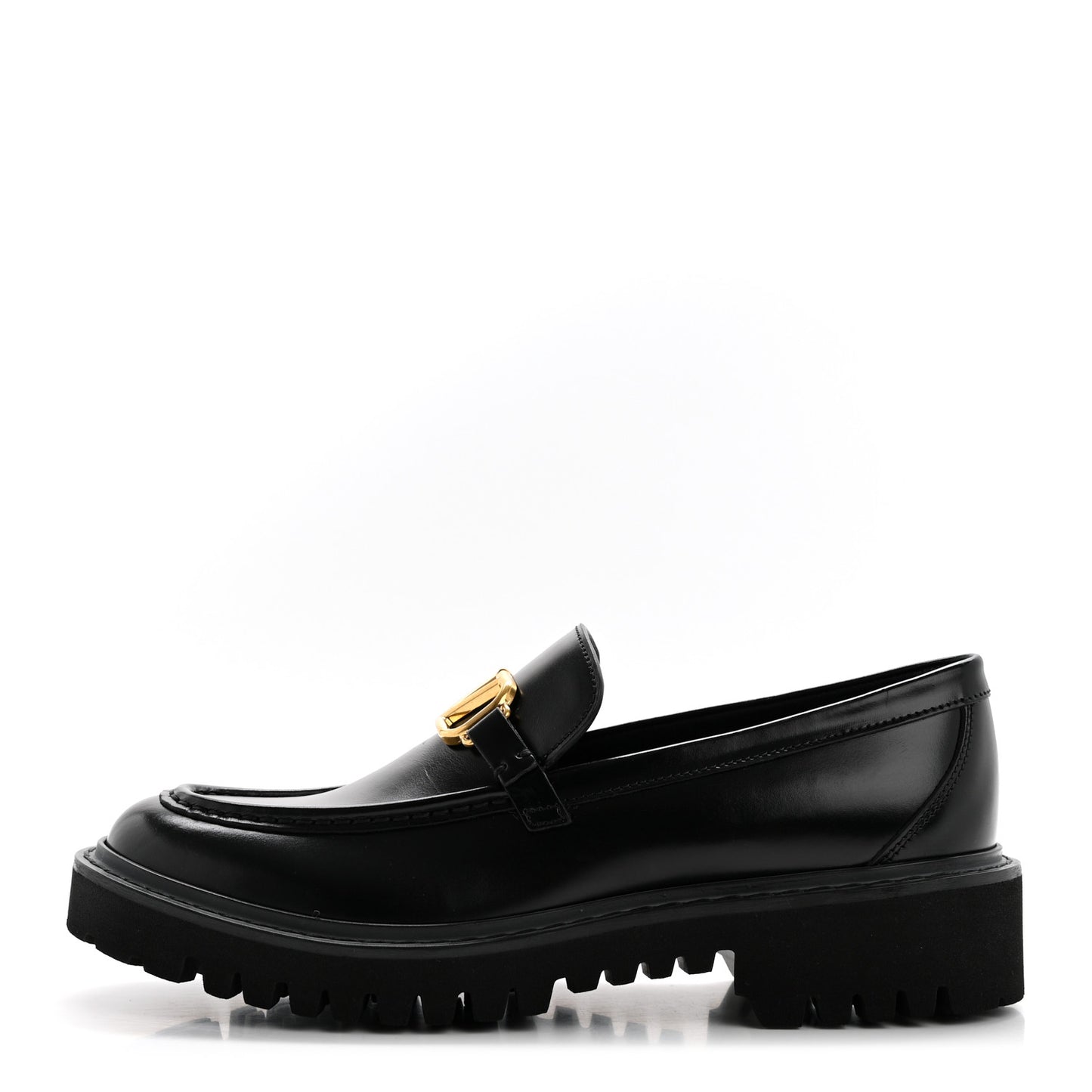 Calfskin Vlogo Loafers 37.5 Black