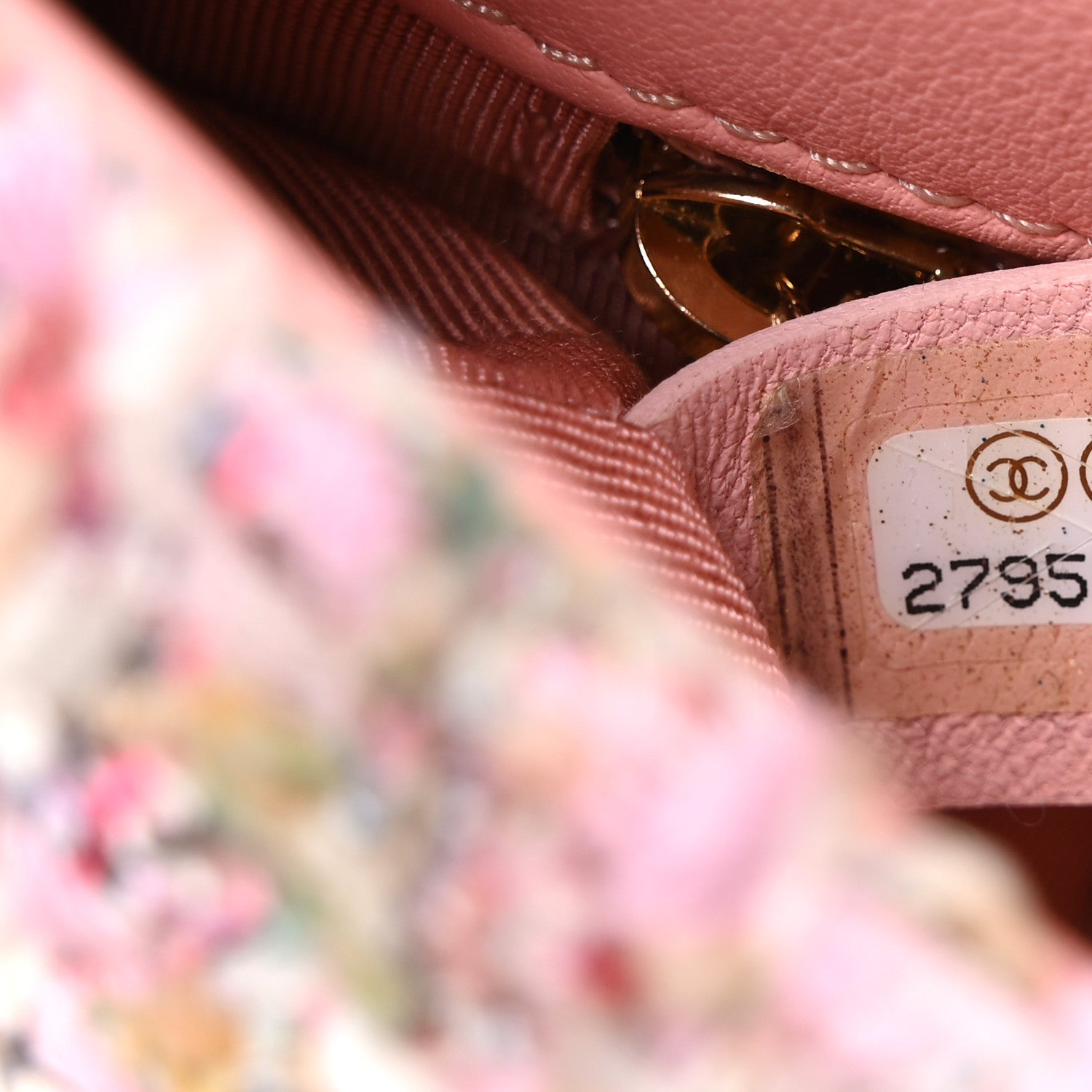 Chanel Tweed Mini Pearl Handle Flap Pink Beige Orange Ecru 1850436