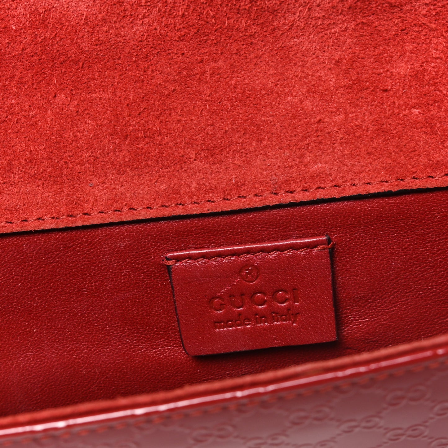 Patent Microguccissima Small Broadway Clutch Red