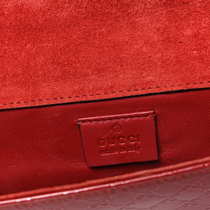 Gucci Patent Microguccissima Small Broadway Clutch Red 6 of 7