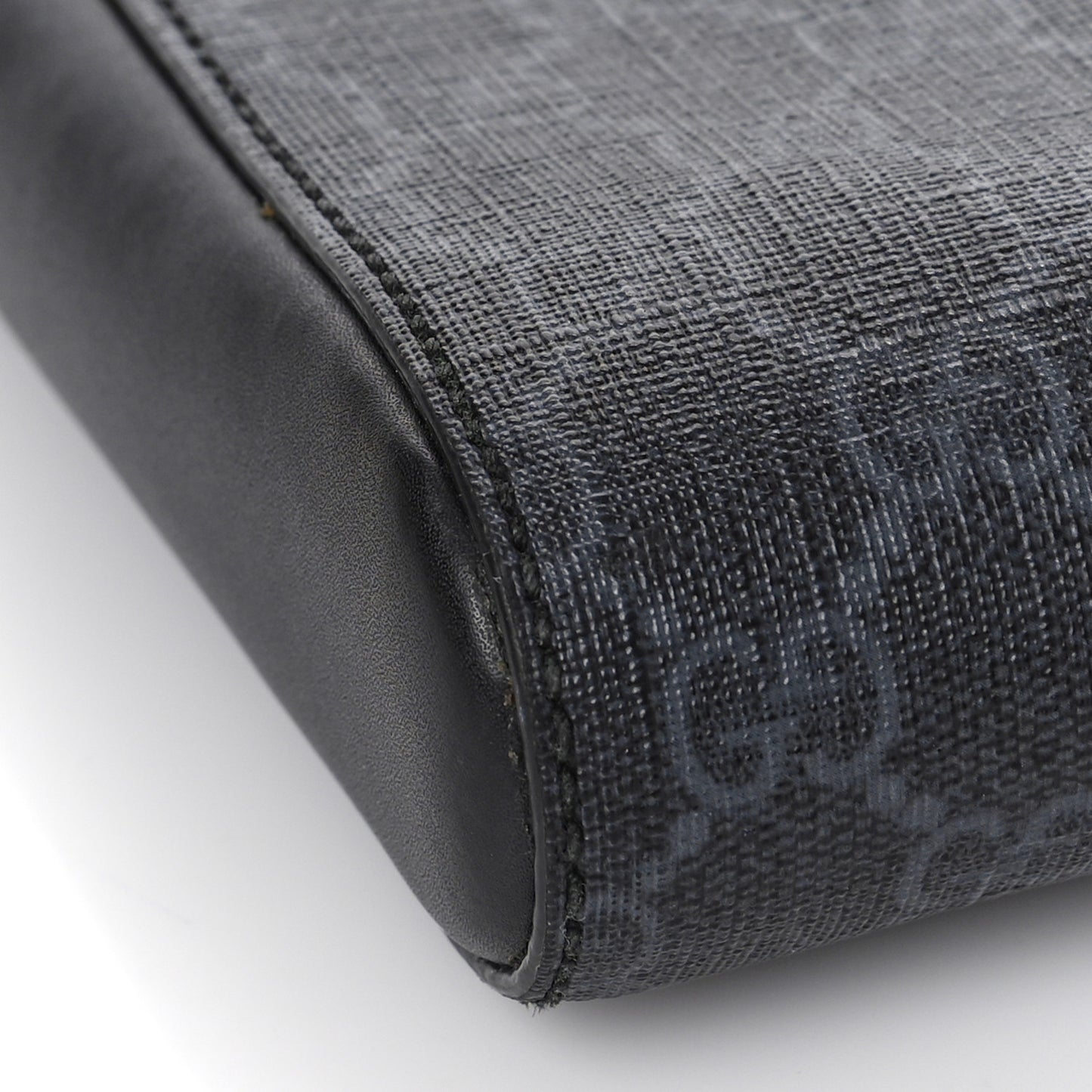 GG Supreme Monogram Web Small Flat Messenger Bag Black Grey