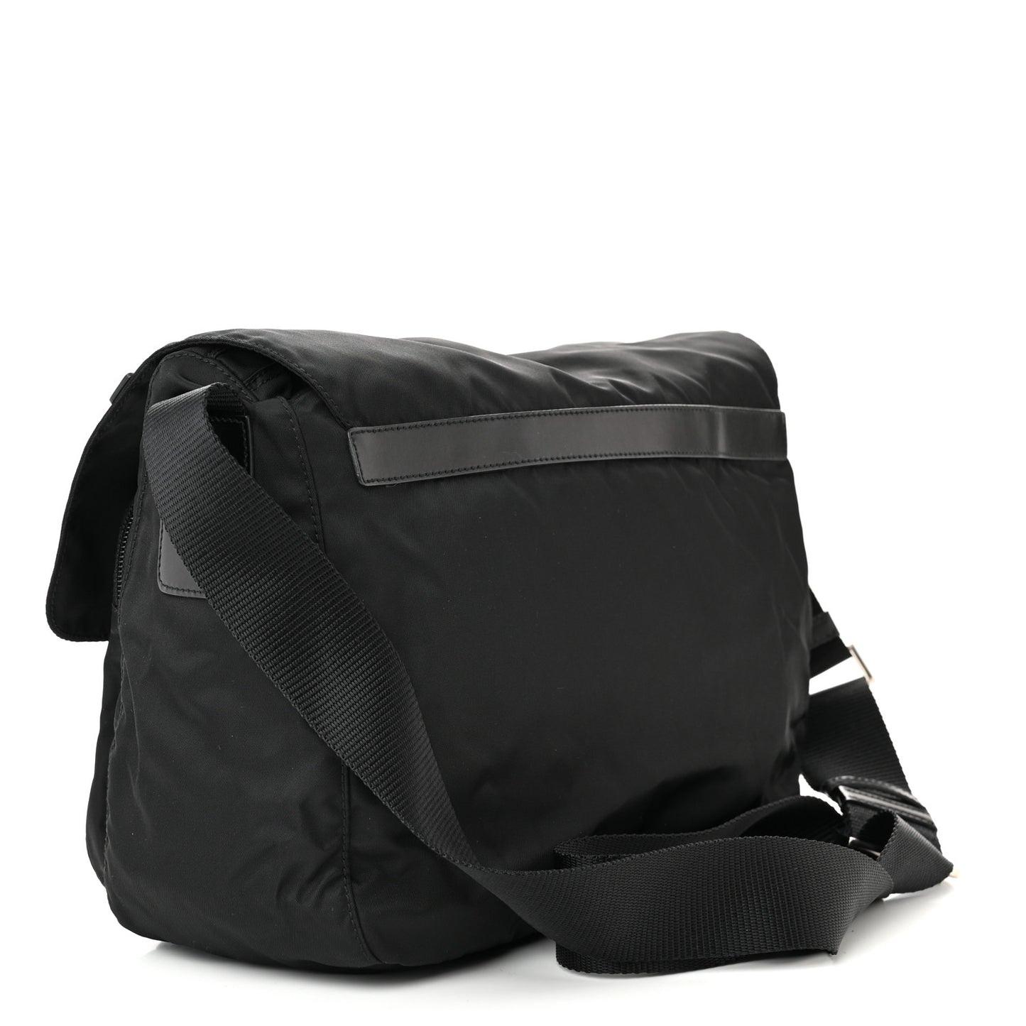 Tessuto Nylon Saffiano Vela Messenger Bag Black