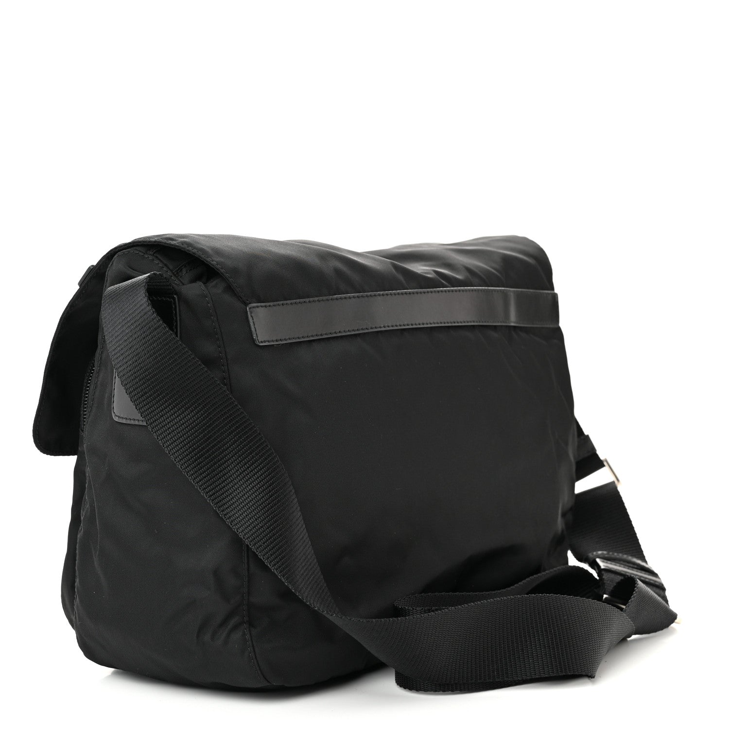 Prada Tessuto Nylon Saffiano Vela Messenger Bag Black 3 of 10