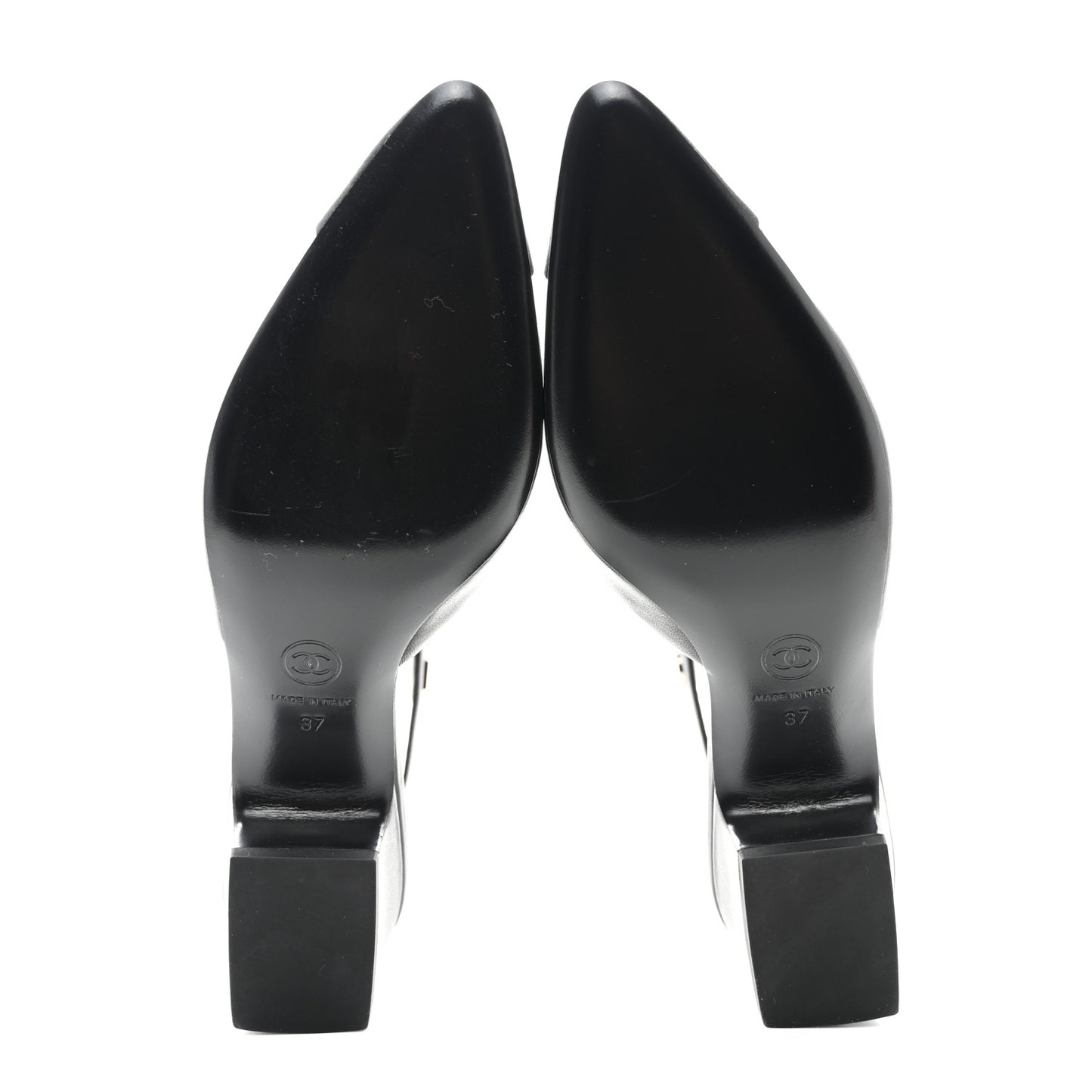 Lambskin Grosgrain Cap Toe Logo Ankle Strap Pumps 37 Black