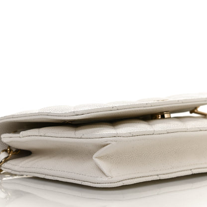 Chanel Caviar Quilted Wallet On Chain WOC White 9 of 11
