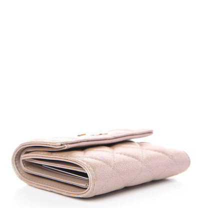 Chanel Iridescent Caviar Quilted Small Flap Wallet Beige 4 of 9