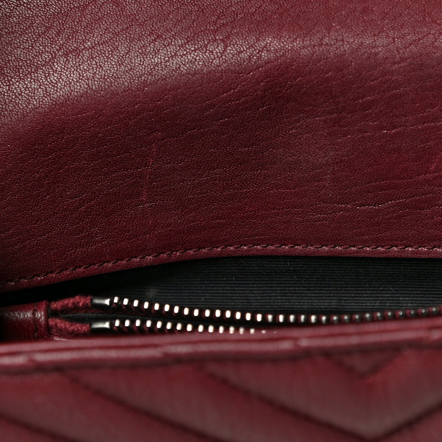 Sheepskin Matelasse Chevron Monogram Medium College Bag Rouge Legion
