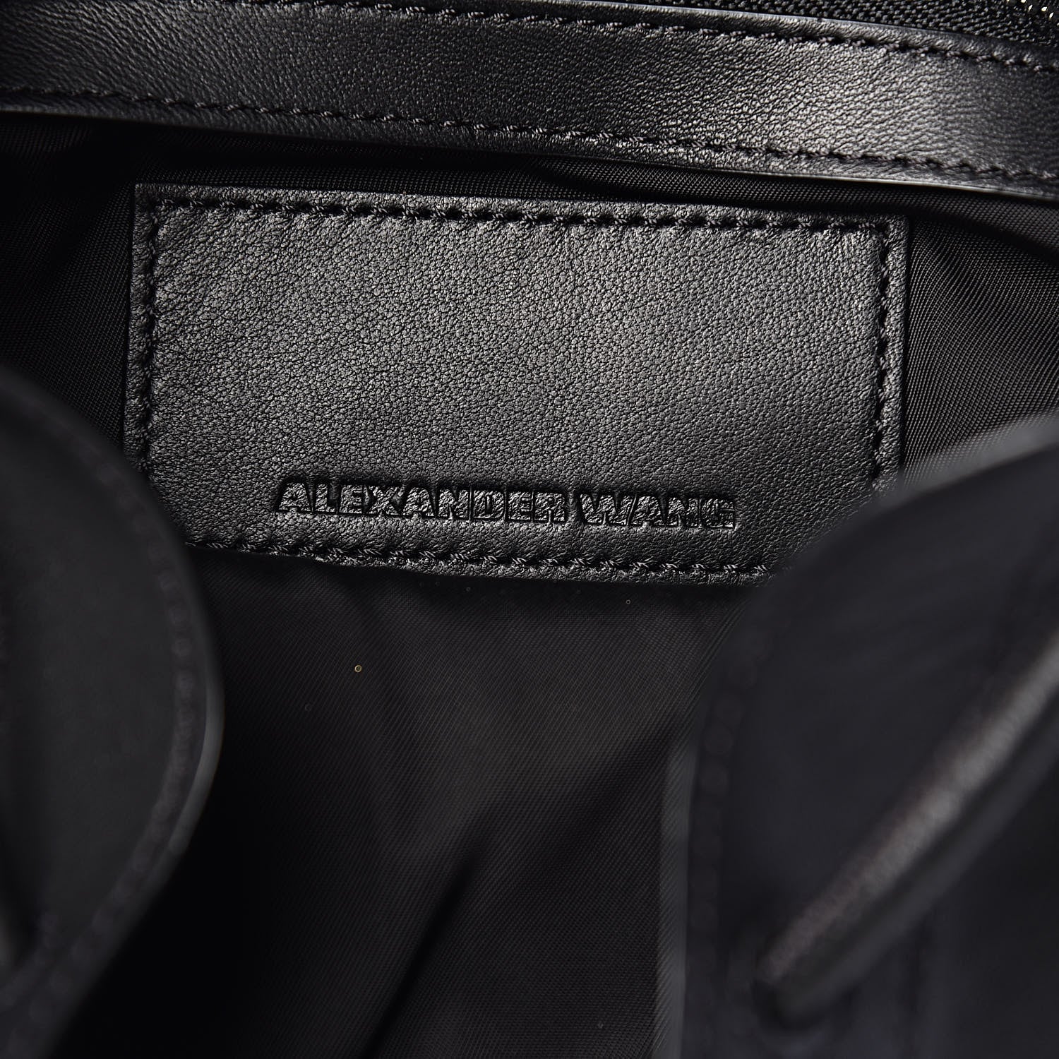Alexander Wang Distressed Calfskin Flat Drawstring Bucket Black 6 of 11