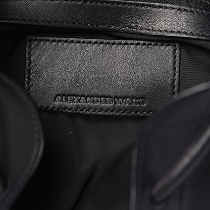 Alexander Wang Distressed Calfskin Flat Drawstring Bucket Black 6 of 11