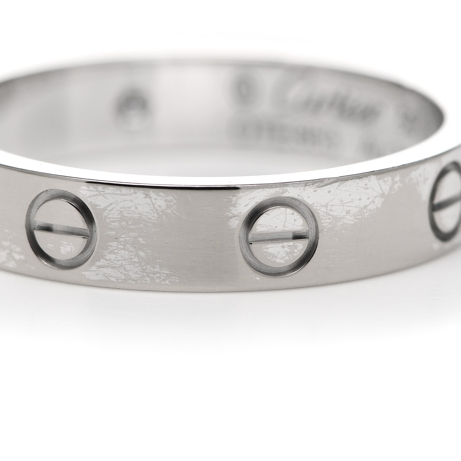 Cartier 18K White Gold Diamond 4mm LOVE Wedding Band Ring 56 7.5 5 of 6