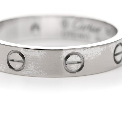 Cartier 18K White Gold Diamond 4mm LOVE Wedding Band Ring 56 7.5 5 of 6