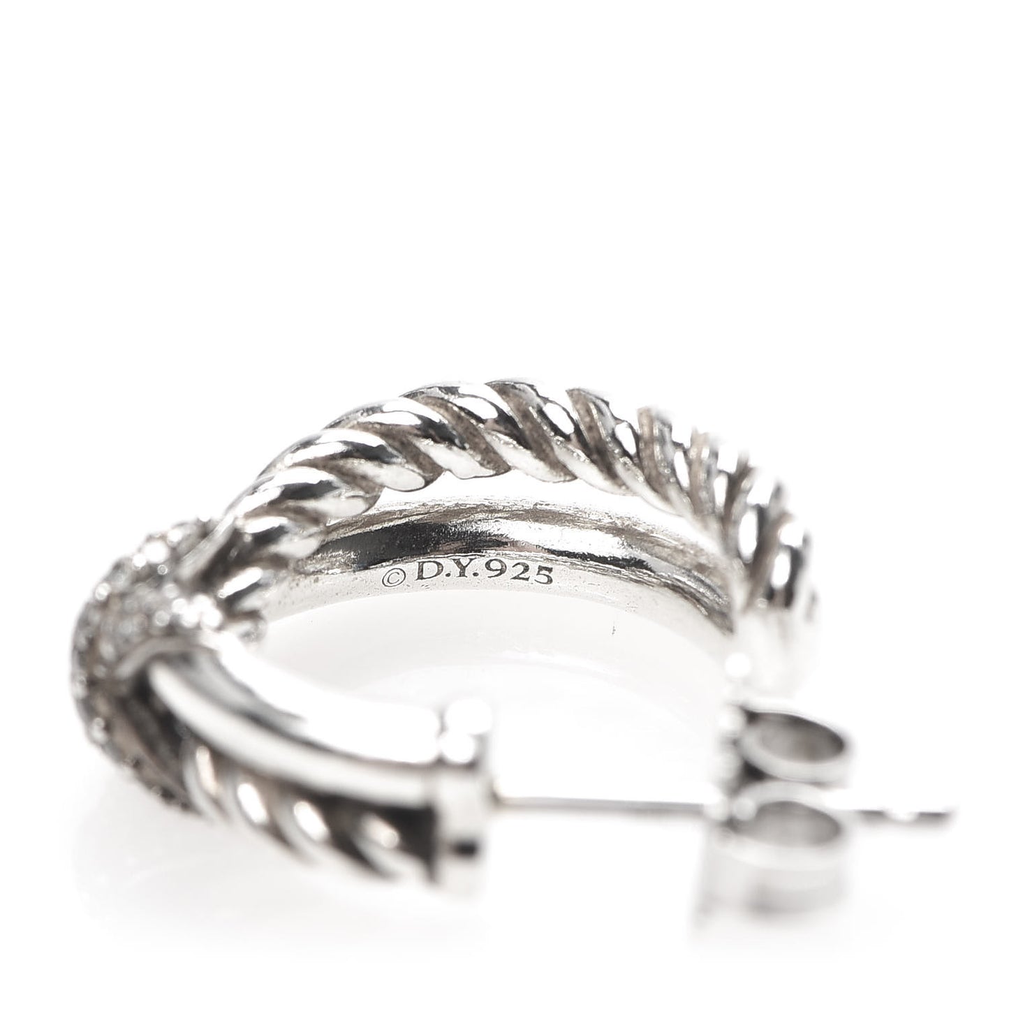 Sterling Silver Diamond Petite Crossover X Earrings