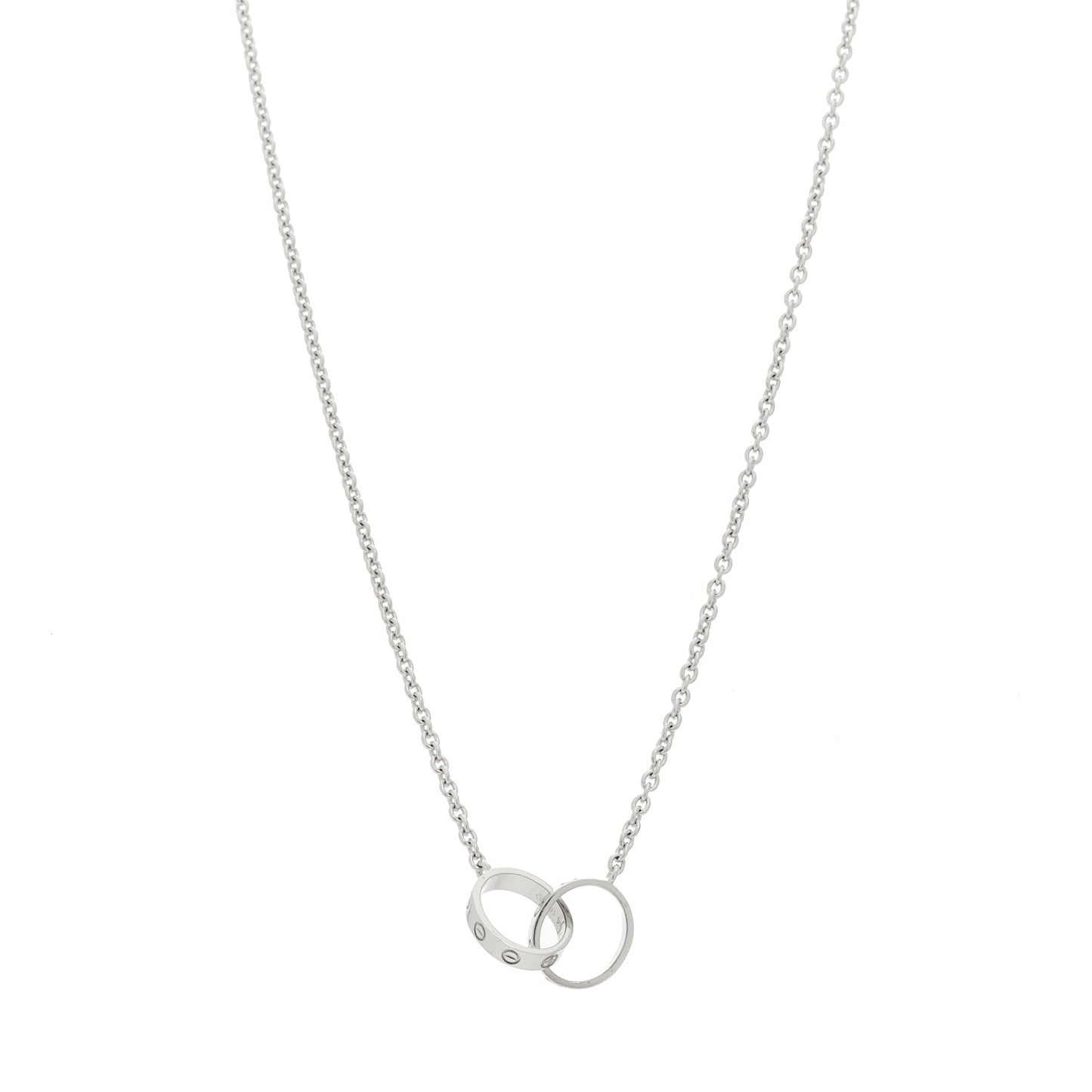 18K White Gold Interlocking LOVE Necklace