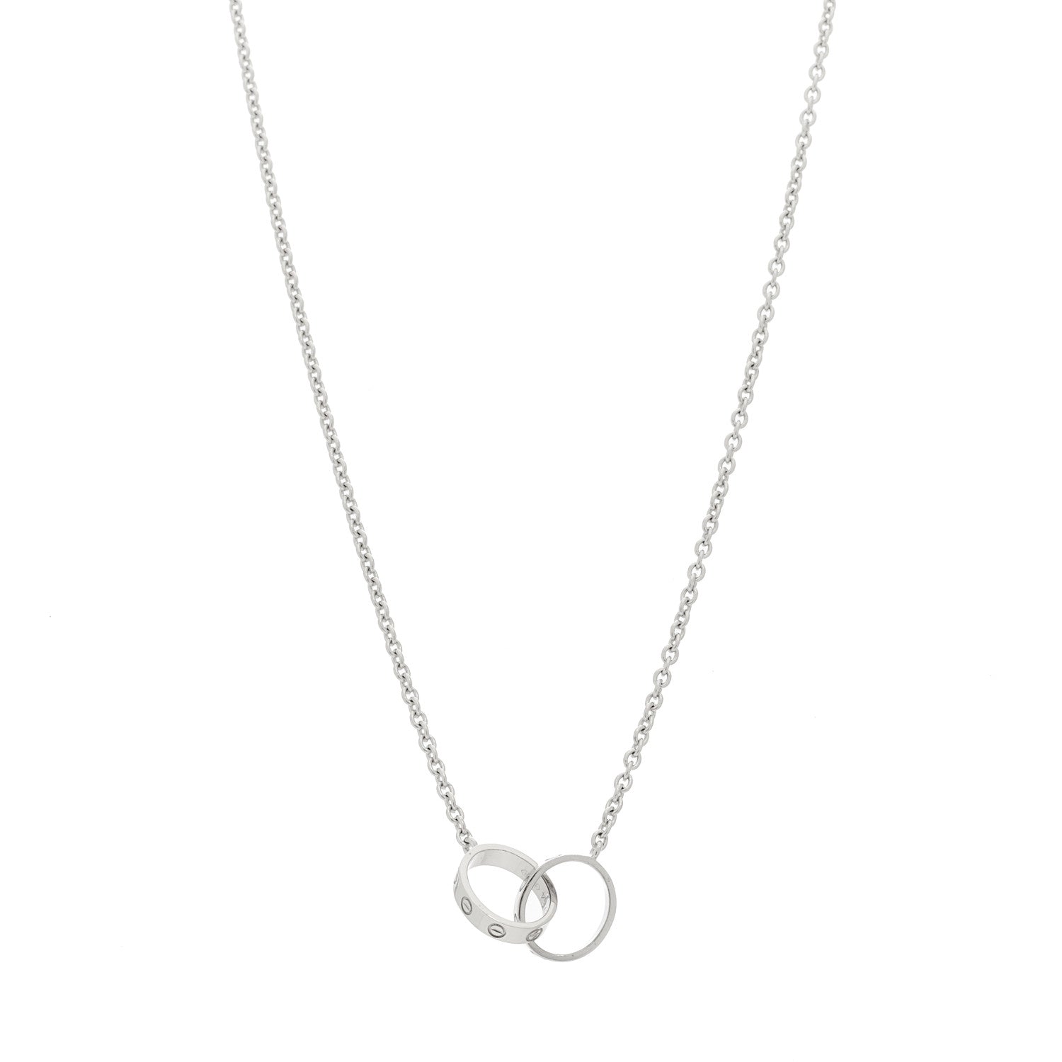 Cartier 18K White Gold Interlocking LOVE Necklace 1 of 7