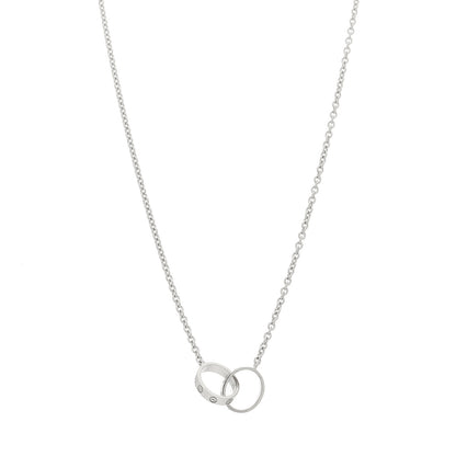 Cartier 18K White Gold Interlocking LOVE Necklace 1 of 7