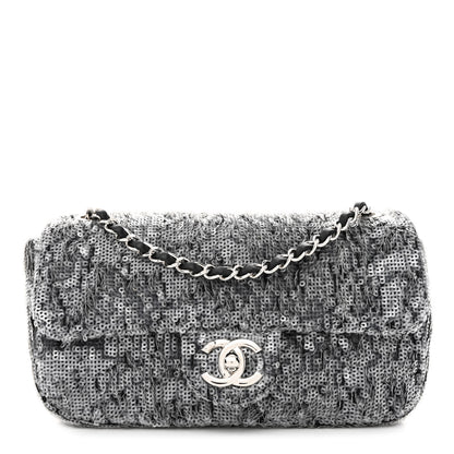 Chanel Sequin Mini Rectangular Flap Silver 1 of 11