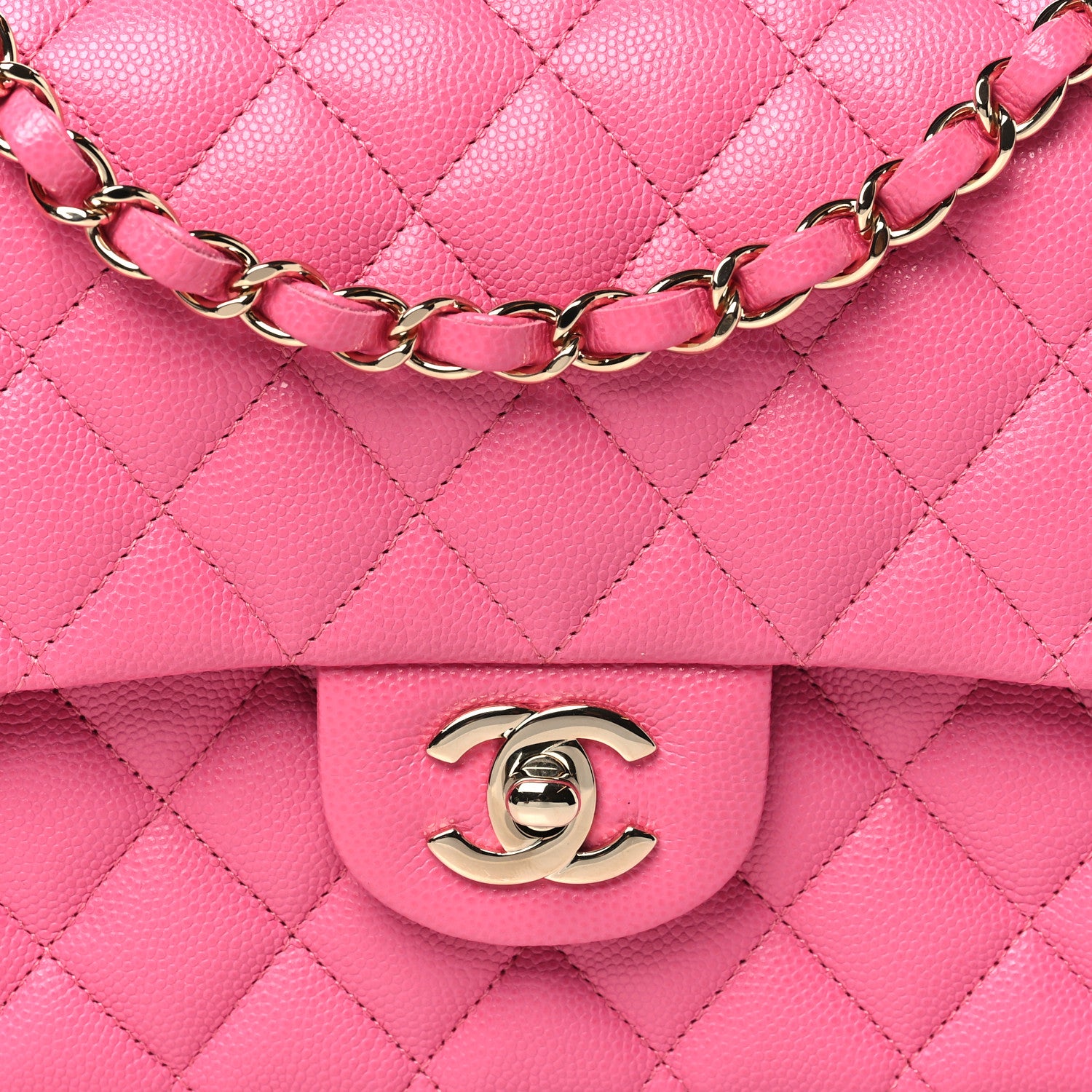 Chanel Caviar Quilted Medium Double Flap Pink 8 of 11