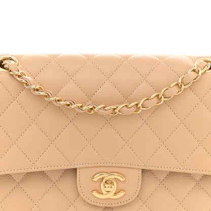 Chanel Caviar Quilted Medium Double Flap Beige 8 of 10