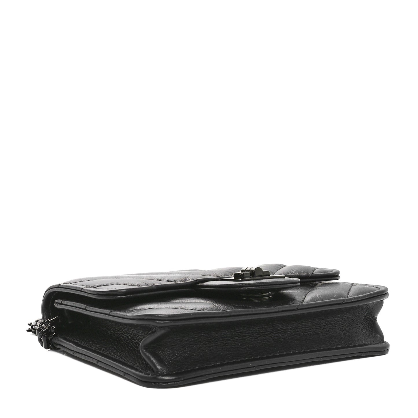 Aged Calfskin Chevron Quilted Reissue Belt Bag Black