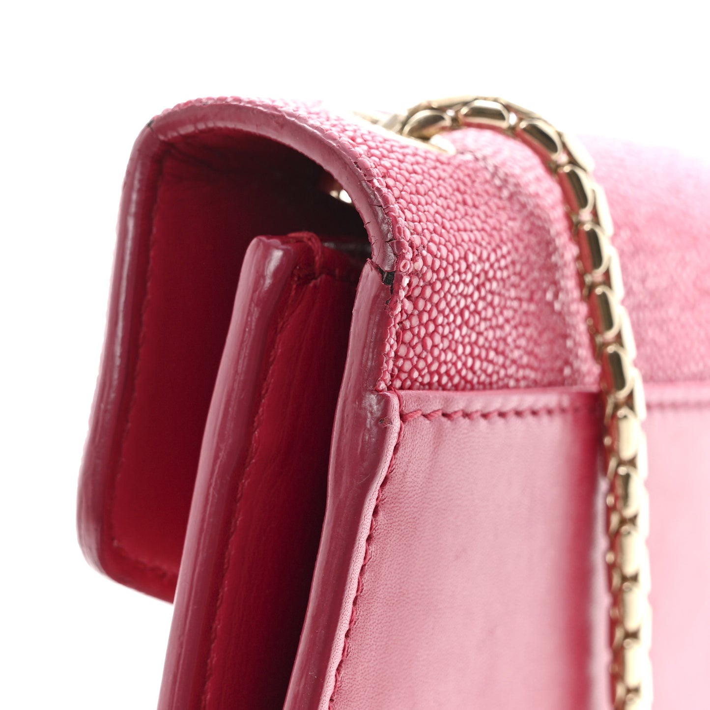 Galuchat Calfskin Serpenti Forever Crossbody Bag Pink Pink