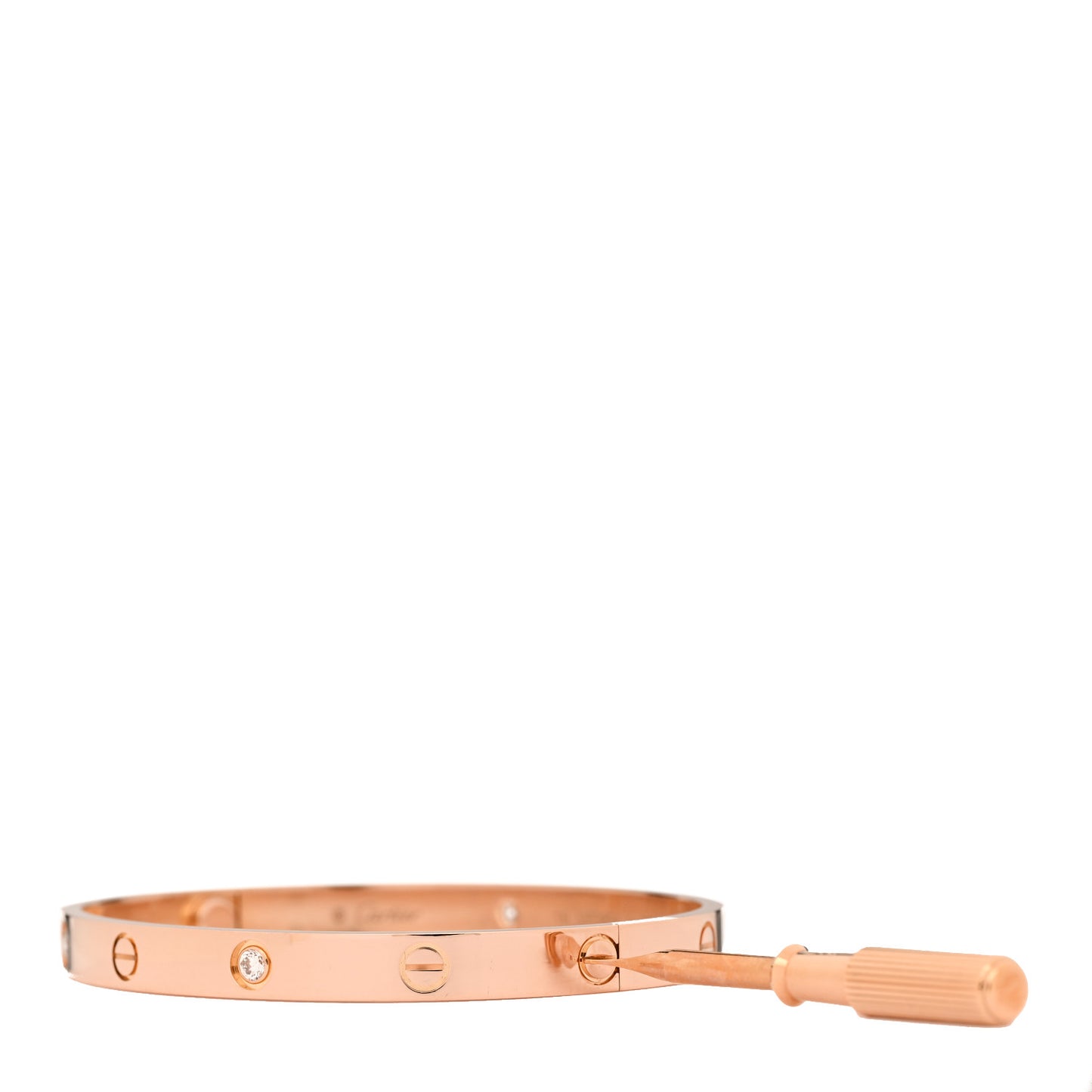 18K Pink Gold 4 Diamond LOVE Bracelet 19