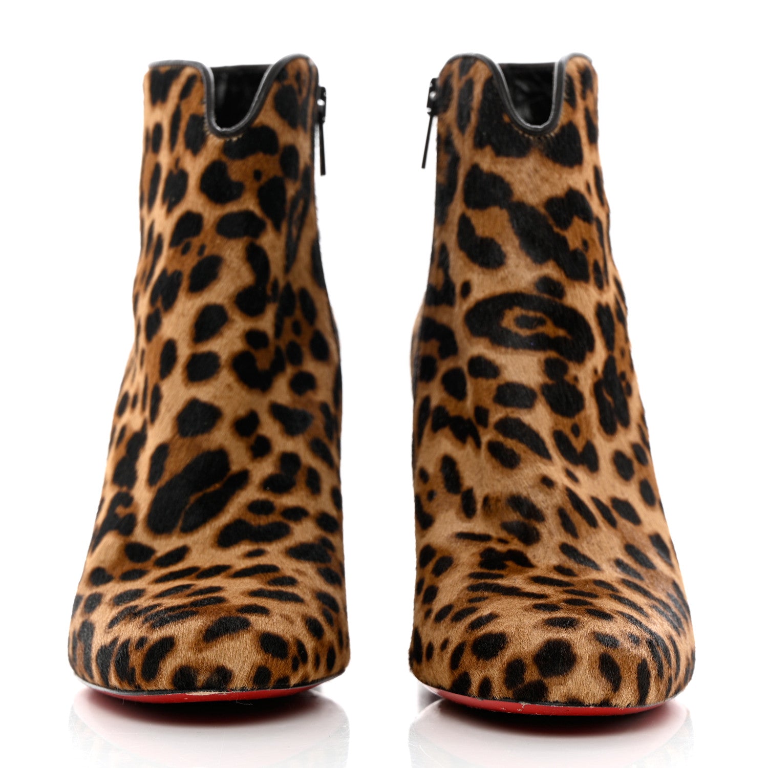 Christian Louboutin Pony Hair Leopard Castarika 85 Ankle Booties 40 Brown 2 of 17