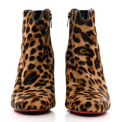 Christian Louboutin Pony Hair Leopard Castarika 85 Ankle Booties 40 Brown 2 of 17