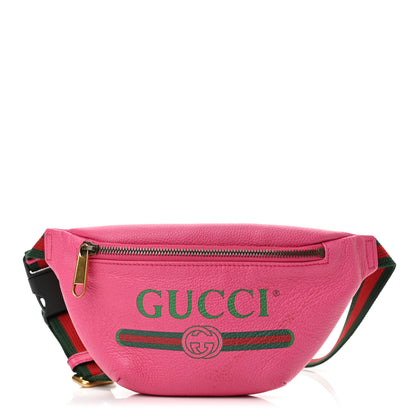 Gucci Grained Calfskin Small Logo Belt Bag Box Pink Green 1 of 11