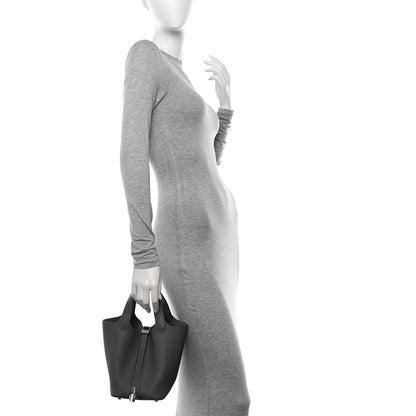 Hermes Taurillon Clemence Picotin Lock 18 PM Gris Meyer 2 of 11