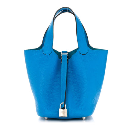 Hermes Taurillon Clemence Picotin Lock 18 PM Bleu Zanzibar 1 of 11