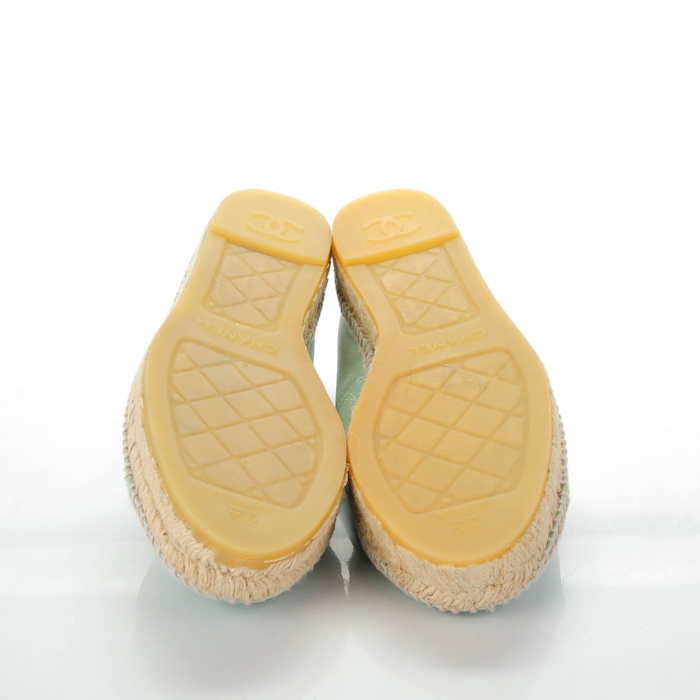 Lambskin CC Espadrilles 42 Light Green