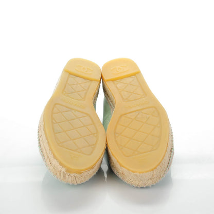 Chanel Lambskin CC Espadrilles 42 Light Green 5 of 8