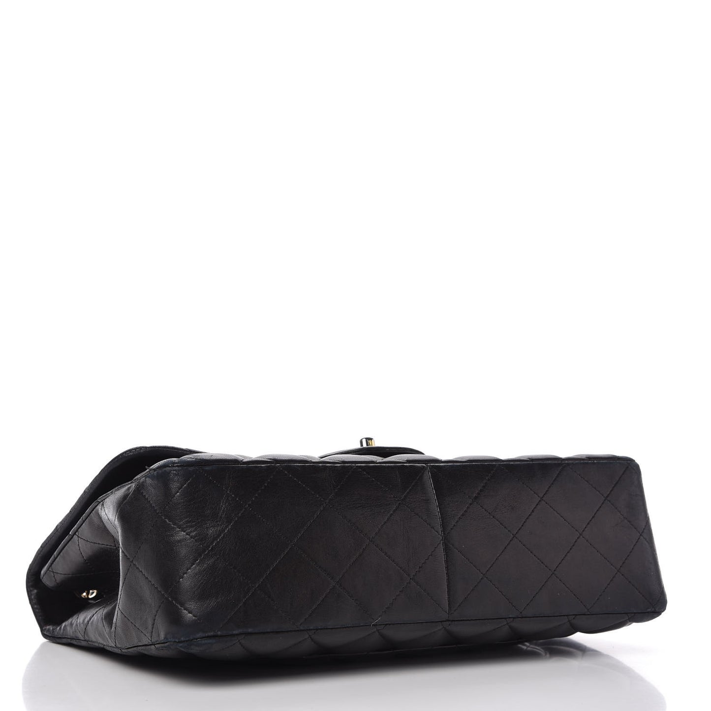 Lambskin Quilted Jumbo Single Flap Black